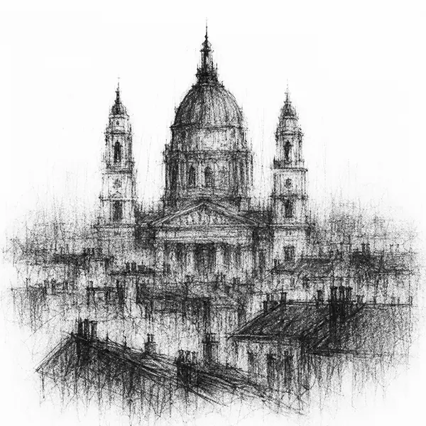 St Stephen's Basilica rising above the rooftops of BudaPest