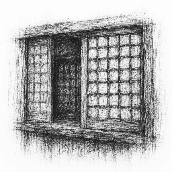 the sliding capiz-shell windows of an old Spanish-colonial house in Manila