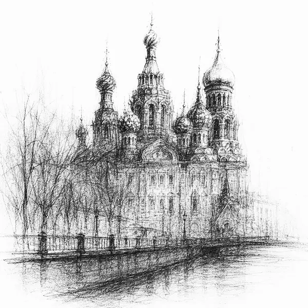 Onion-topped church of St. Petersburg