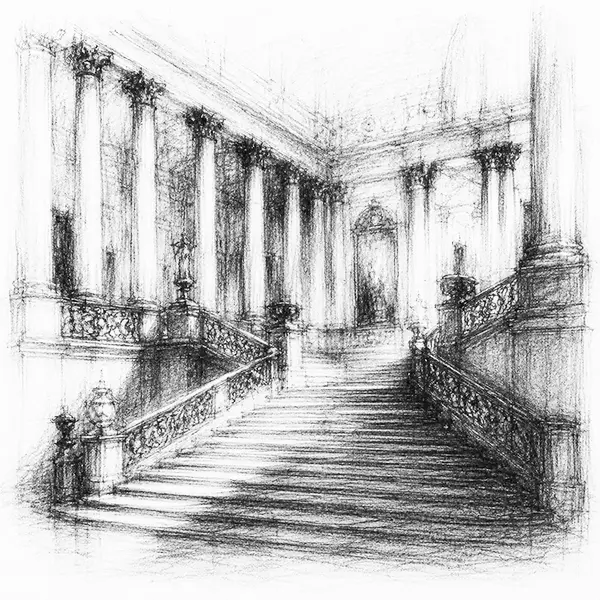 grand columned museum hall at St. Petersburg